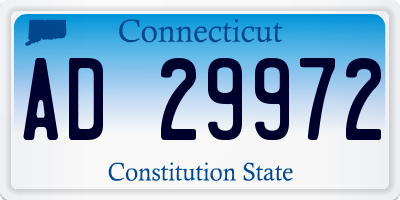 CT license plate AD29972