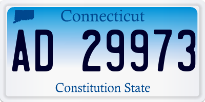 CT license plate AD29973
