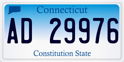 CT license plate AD29976