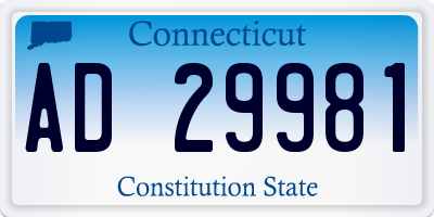 CT license plate AD29981