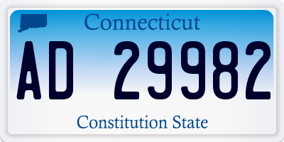 CT license plate AD29982