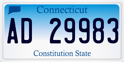 CT license plate AD29983