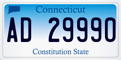 CT license plate AD29990