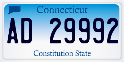CT license plate AD29992