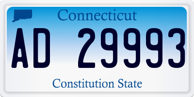 CT license plate AD29993