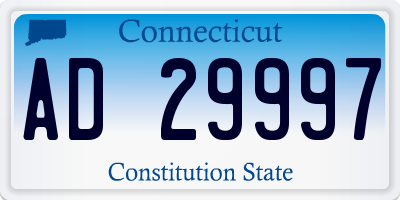 CT license plate AD29997