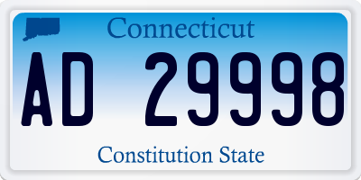 CT license plate AD29998