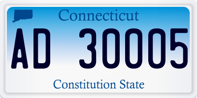 CT license plate AD30005
