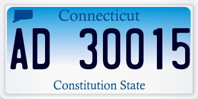CT license plate AD30015