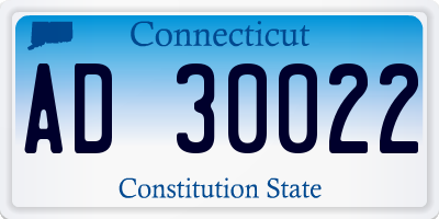 CT license plate AD30022