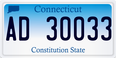 CT license plate AD30033