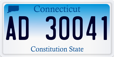 CT license plate AD30041