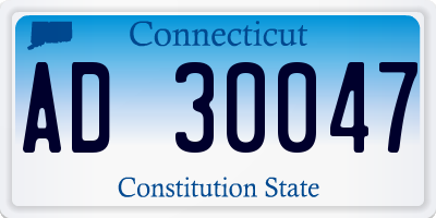 CT license plate AD30047