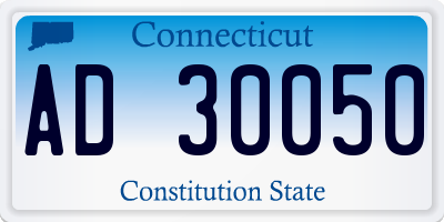 CT license plate AD30050
