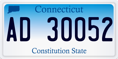 CT license plate AD30052