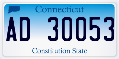 CT license plate AD30053