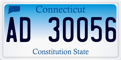 CT license plate AD30056