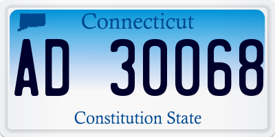 CT license plate AD30068