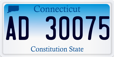 CT license plate AD30075