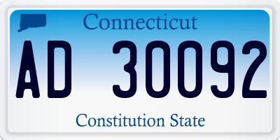 CT license plate AD30092