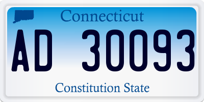 CT license plate AD30093