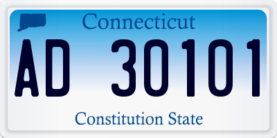 CT license plate AD30101