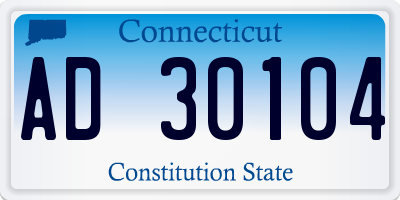 CT license plate AD30104