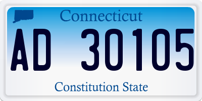 CT license plate AD30105