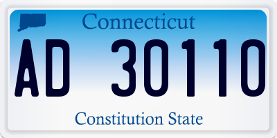 CT license plate AD30110