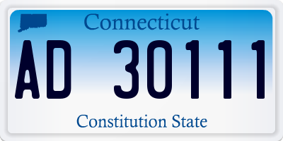 CT license plate AD30111