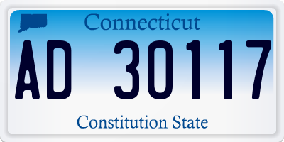 CT license plate AD30117