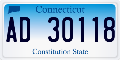 CT license plate AD30118