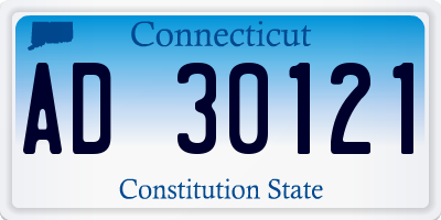CT license plate AD30121