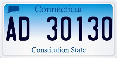 CT license plate AD30130