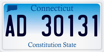 CT license plate AD30131
