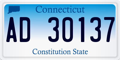 CT license plate AD30137
