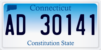 CT license plate AD30141