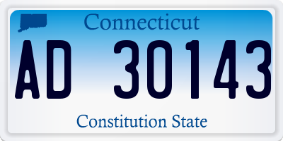CT license plate AD30143