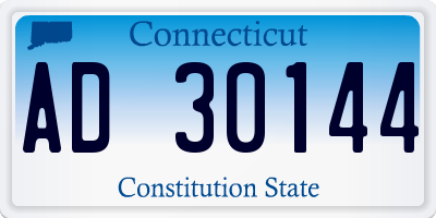 CT license plate AD30144