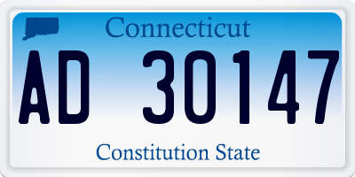 CT license plate AD30147