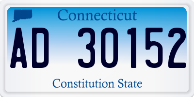 CT license plate AD30152
