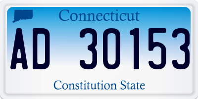 CT license plate AD30153
