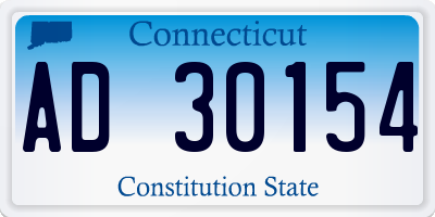 CT license plate AD30154