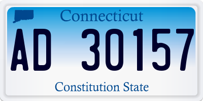 CT license plate AD30157