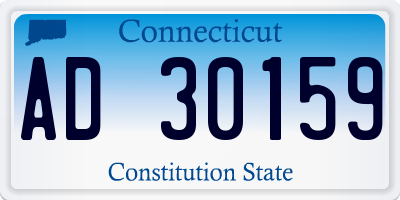 CT license plate AD30159