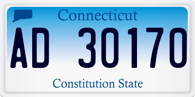 CT license plate AD30170
