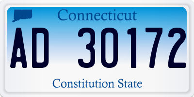 CT license plate AD30172