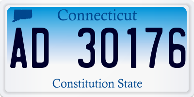 CT license plate AD30176