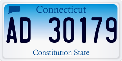 CT license plate AD30179