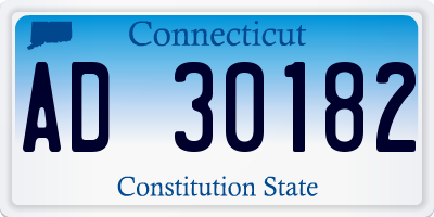 CT license plate AD30182